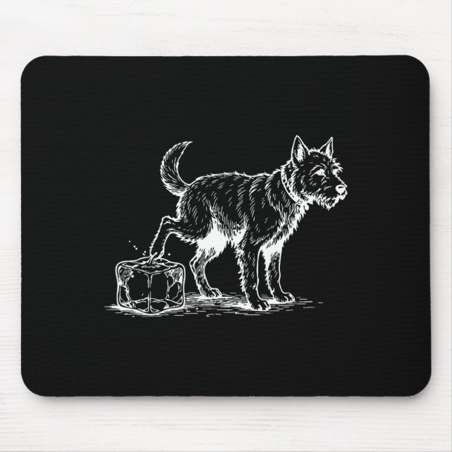Funny anti ice dog  mouse mat (Front)