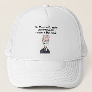 Funny anti Joe Biden wearing Mask Politics Trucker Hat