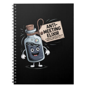 Funny Anti-Meeting Elixir   Retro Cartoon Office H Notebook