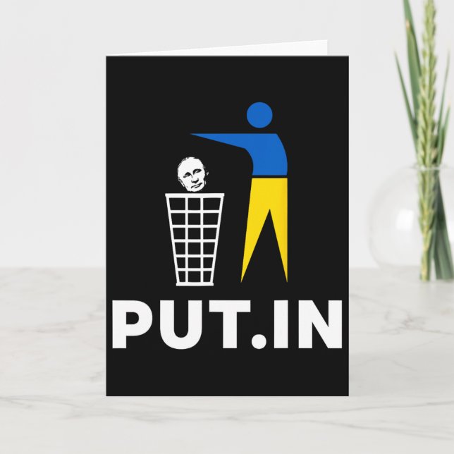Funny Anti Putin Meme Put.in Support Ukraine Tee  Card (Front)