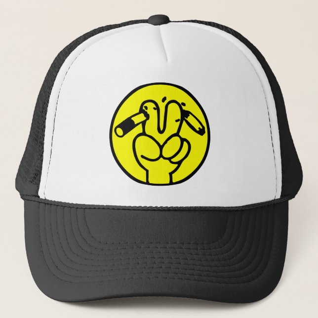 Funny Anti Smoking ⚠ Thai Sign ⚠ Trucker Hat (Front)