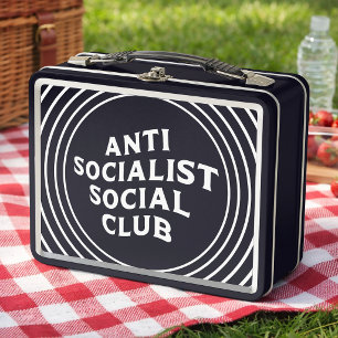 Funny Anti Socialist Social Club Socialism Metal Lunch Box