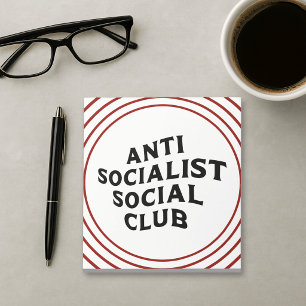 Funny Anti Socialist Social Club Socialism Notepad