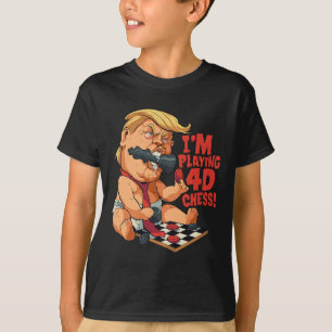 Funny Anti-trump By 4d Chess Parody Funny Anti-tru T-Shirt