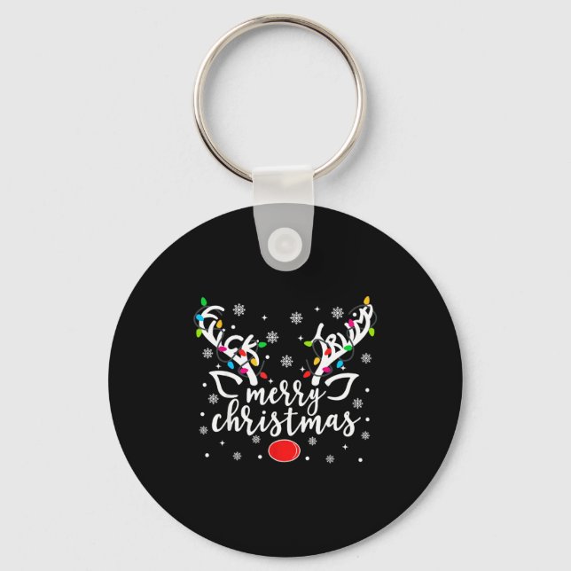 Funny Anti Trump Christmas Reindeer Funny Feminist Key Ring (Front)