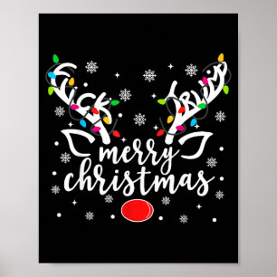 Funny Anti Trump Christmas Reindeer Funny Feminist Poster