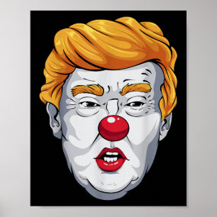 Funny Anti Trump Clown 2024 Election Halloween Poster