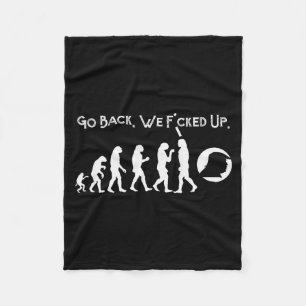 Funny Anti Trump - Go Back! Trump Evolution Tee  Fleece Blanket