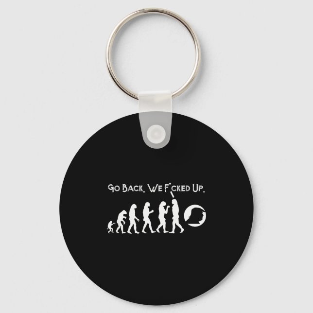 Funny Anti Trump - Go Back! Trump Evolution Tee  Key Ring (Front)