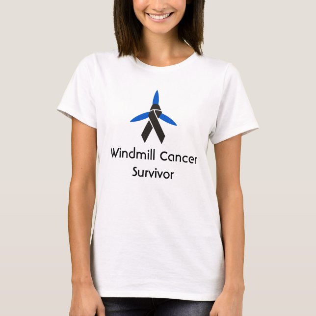 Funny Anti Trump Humour, Windmill Cancer Survivor T-Shirt (Front)