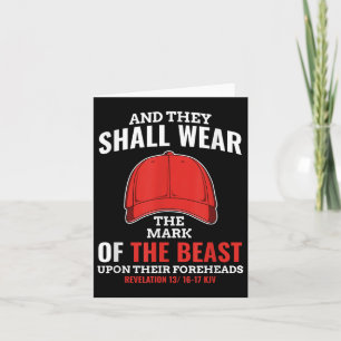 Funny Anti Trump Mark Of The Beast Red Hat Card