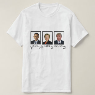 Funny Anti-Trump "Obama Mama Ding-Dong" Black Text T-Shirt