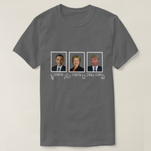 Funny Anti-Trump "Obama Mama Ding-Dong" White Text T-Shirt