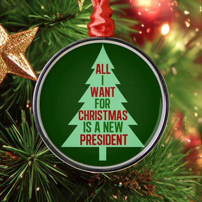 Funny Anti Trump Political Christmas Metal Tree Decoration (Creator Uploaded)