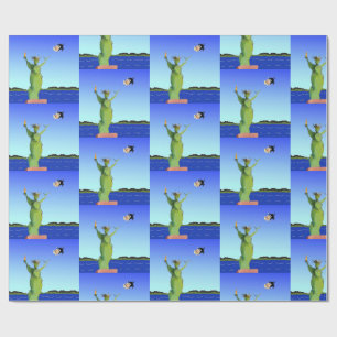 Funny Anti Trump Political Christmas New Year Wrapping Paper