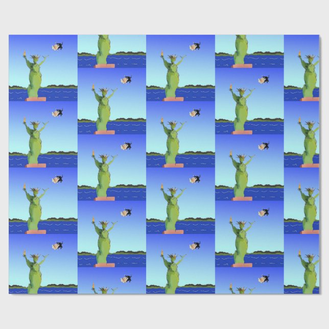 Funny Anti Trump Political Christmas New Year Wrapping Paper (Flat)