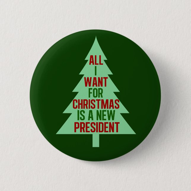 Funny Anti Trump Political Christmas Tree 6 Cm Round Badge (Front)
