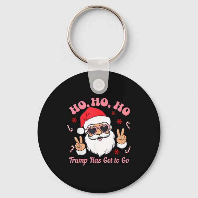 Funny Anti-trump Santa Christmas Litical Holiday T Key Ring (Front)