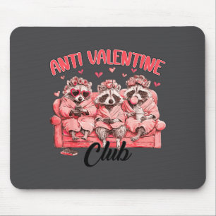 Funny Anti Valentine Club Raccoon Heart Happy Vale Mouse Mat