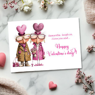 Funny Anti Valentine Love Couple Card Hot Pink