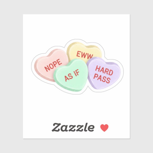 Funny Anti-Valentine Sarcastic Conversation Candy  (Sheet)
