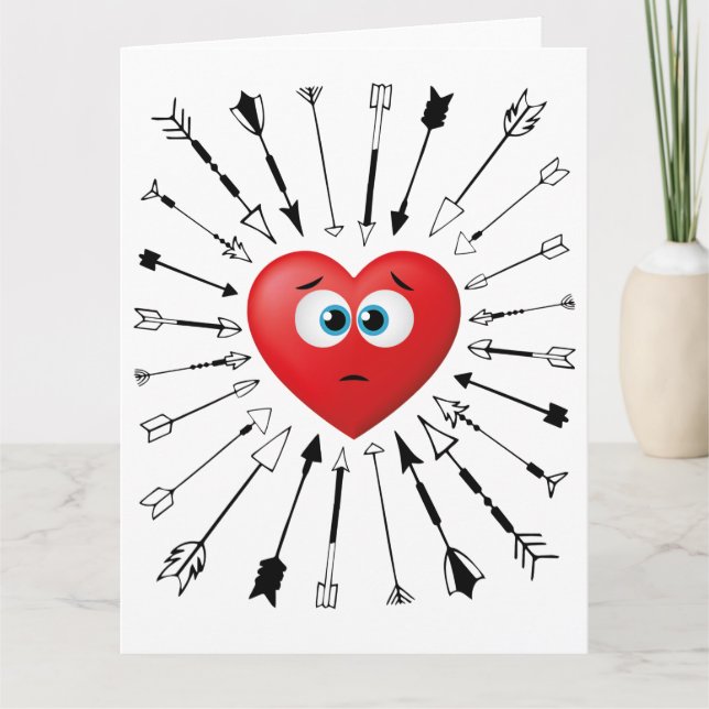 Funny Anti-Valentines Day Dating Love Arrows Chase Card (Front)