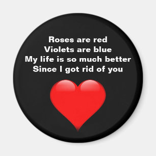 Funny Anti Valentines Day Poem Red Heart Magnet