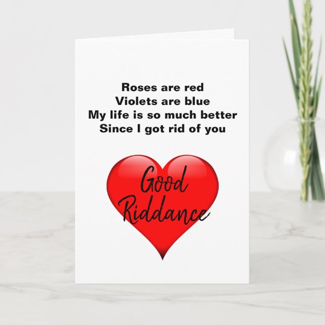 Funny Anti Valentines Day Sarcasm Poem Holiday Card (Front)
