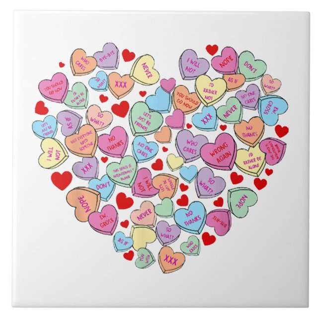 Funny Anti Valentines Day Tile (Front)