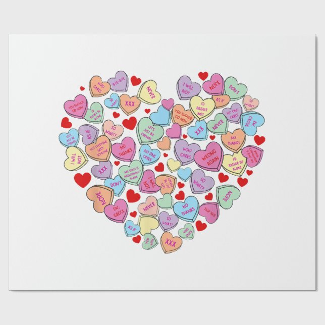 Funny Anti Valentines Day Wrapping Paper (Flat)