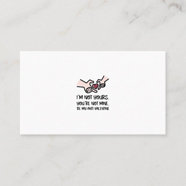 funny anti-valentine's for single people business card (Front)