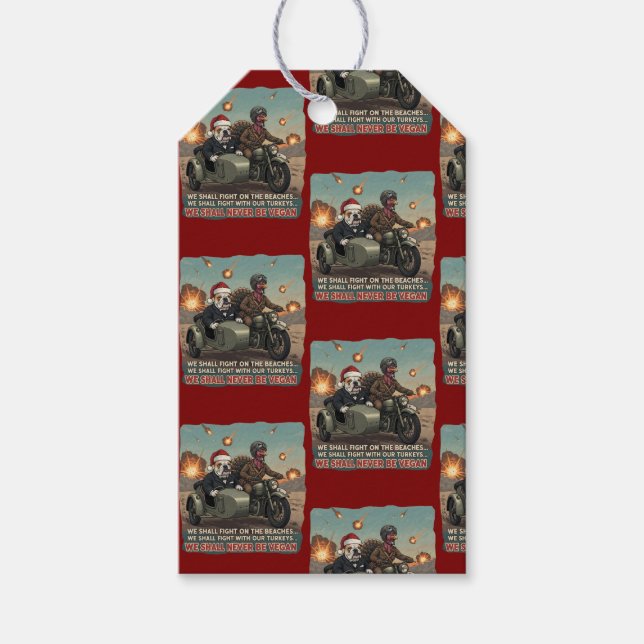 Funny anti-vegan Gift Tag (Front)