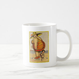 Funny Antique Couple on Beach Oddity Coffee Mug