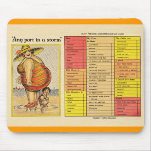 Funny Antique Couple on Beach Oddity Mouse Mat