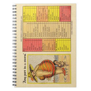 Funny Antique Couple on Beach Oddity Notebook