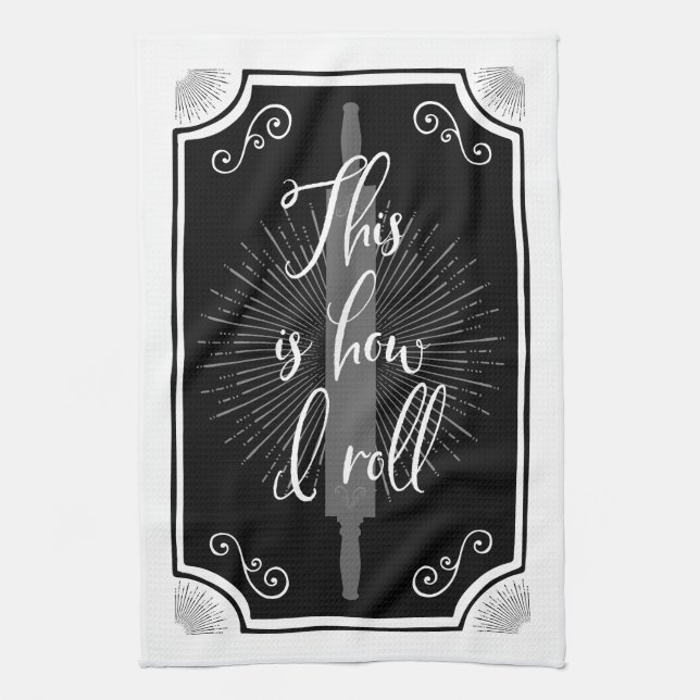 Funny Antique Kitchen Sign Tea Towel (Vertical)