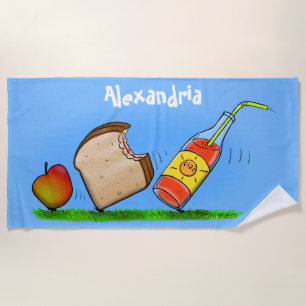 Funny ants cartoon beach towel