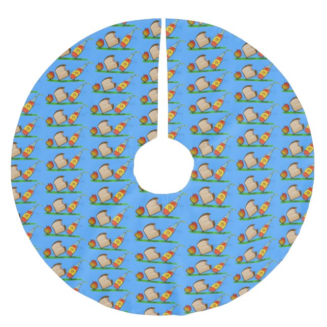 Funny ants cartoon brushed polyester tree skirt (Front)