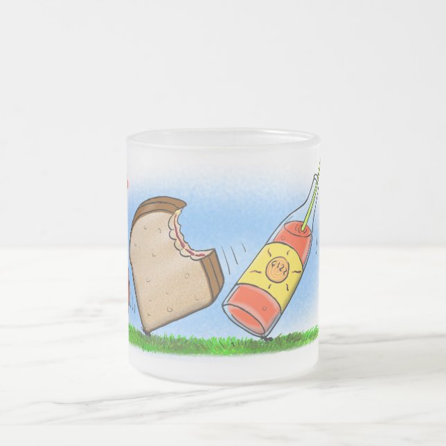 Funny ants cartoon frosted glass coffee mug (Center)