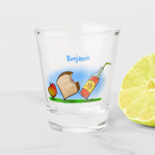 Funny ants cartoon shot glass