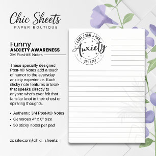 Funny Anxiety Awareness Lined 3M Post-it® Notes