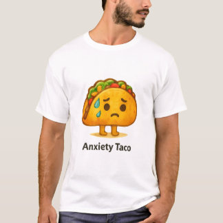 Funny Anxiety Taco Cute Watercolor Illustration T-Shirt