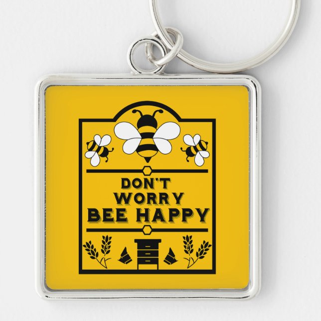 Funny Apiary Honey Farmer Key Ring (Front)