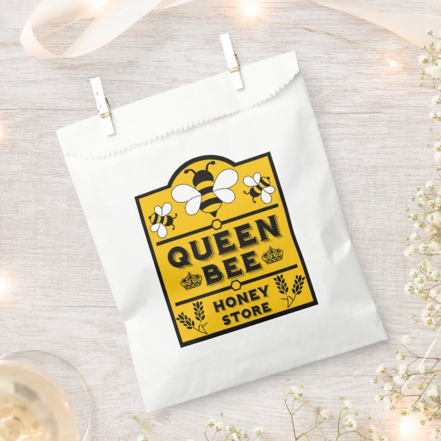 Funny Apiary Honey Queen Bee Favour Bags (Clipped)