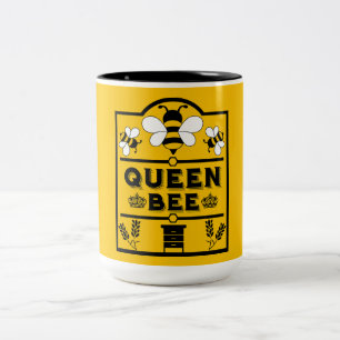 Funny Apiary Honey Queen Bee Two-Tone Coffee Mug