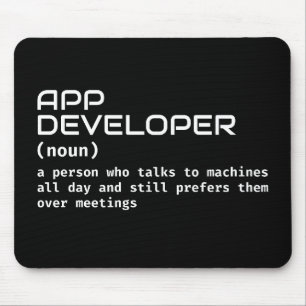 Funny App Developer Definition Mouse Mat