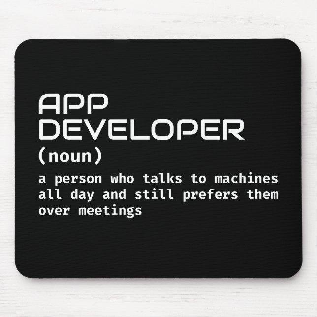 Funny App Developer Definition Mouse Mat (Front)