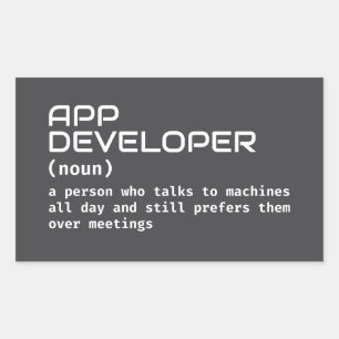 Funny App Developer Definition Rectangular Sticker