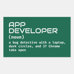 Funny App Developer Meaning Rectangular Sticker