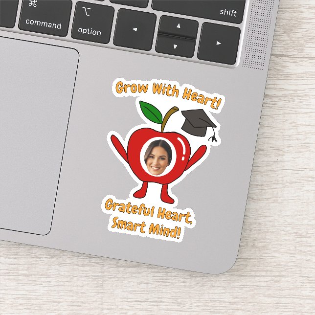 Funny Apple Custom Photo Grateful Heart Smart Mind (Detail)